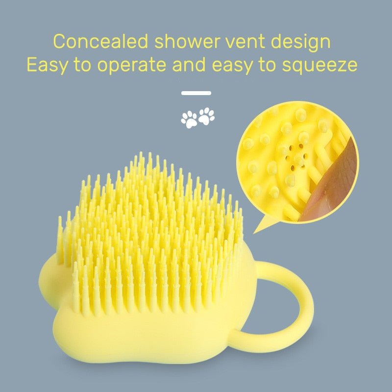 Pet Bath Brush With Shampoo Dispenser-Wiggleez-Blue-Wiggleez