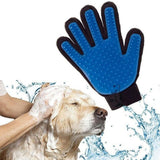 Pet De-Shedding Brush Glove-Wiggleez-Left Hand Blue-Wiggleez