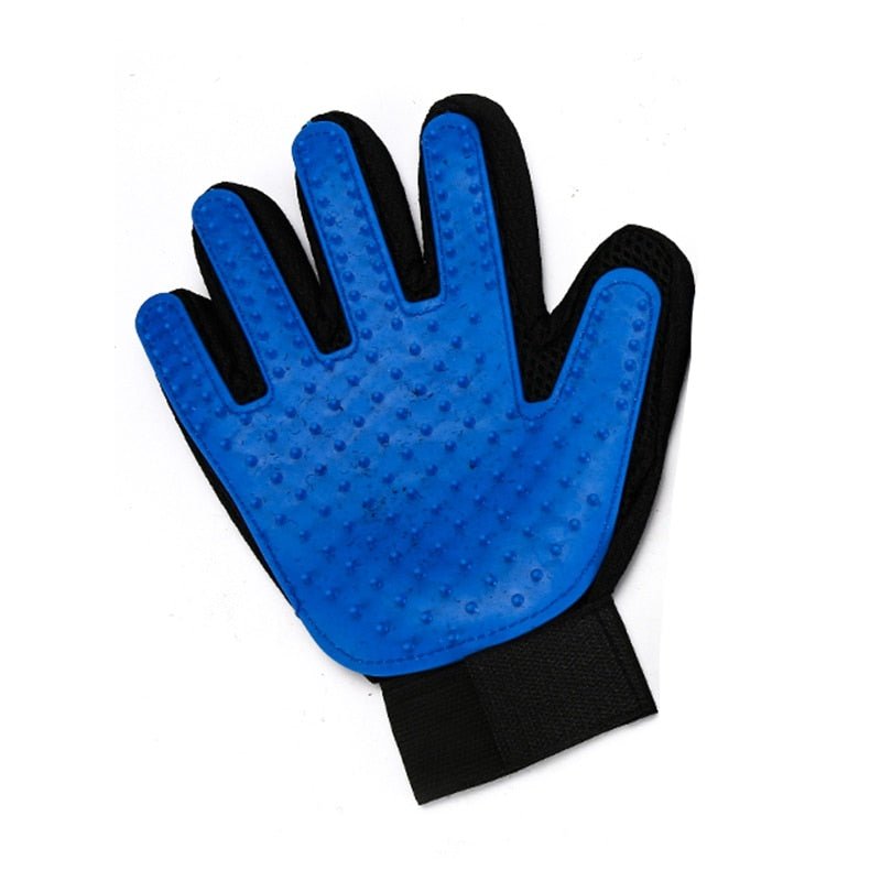 Pet De-Shedding Brush Glove-Wiggleez-Right Hand Blue-Wiggleez