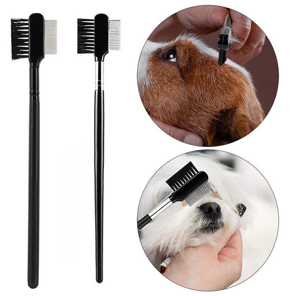 Pet Eye Comb Brush-Wiggleez-Black and Silver-Wiggleez