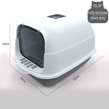 Pet Litter Box Fully Enclosed Spillproof Deodorant Cat Toilet Sandbox-Wiggleez-Cherry Blossom- with door-Wiggleez