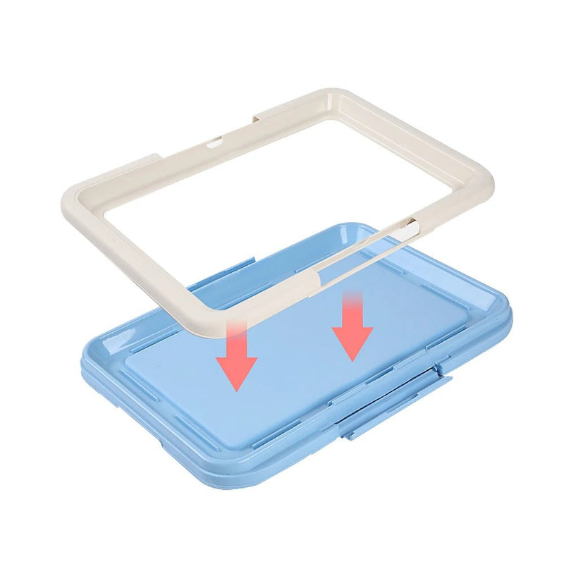 Portable Dog Training Toilet Indoor Pad Holder Tray-Wiggleez-Blue-47x34cm-Wiggleez