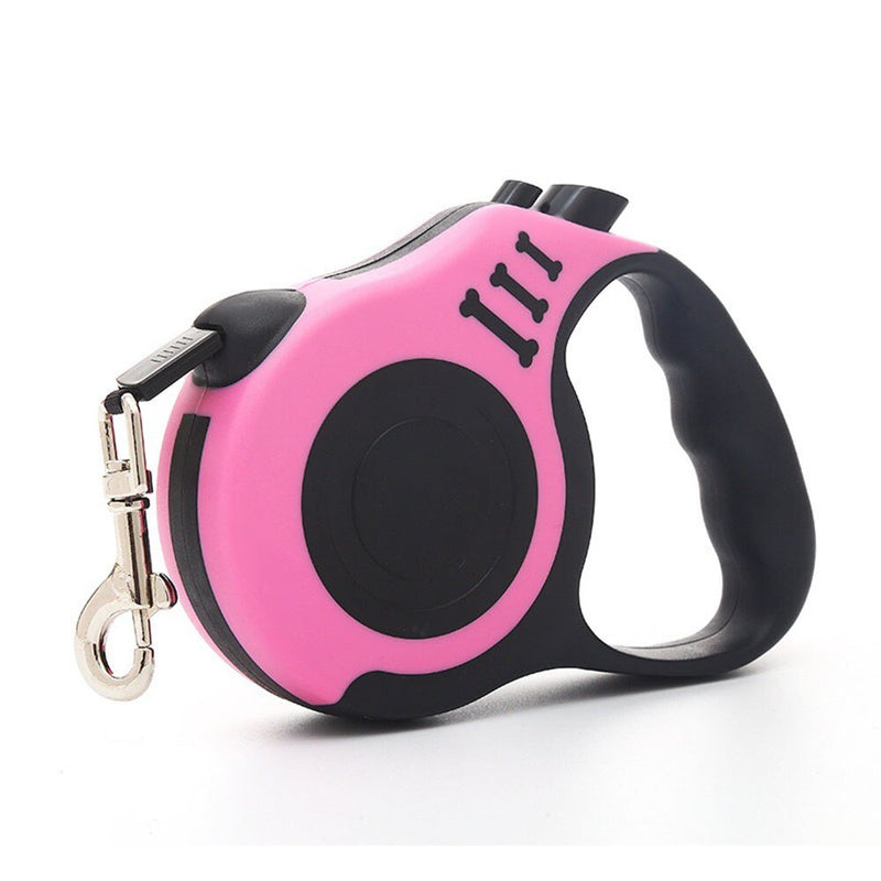 Printed Retractable Dog Leash-Wiggleez-Pink-3m-Wiggleez