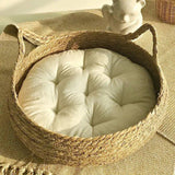 Rattan Wicker Washable Warm Bamboo Cat Bed Basket-Wiggleez-Black Bed-S (2.5-7 lb)-Wiggleez