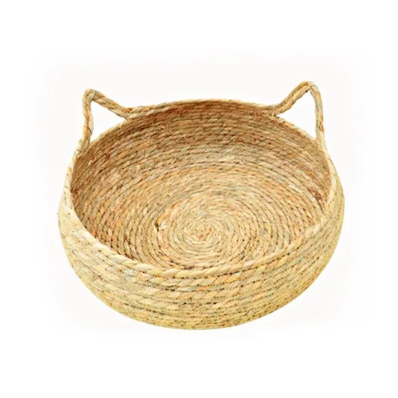 Rattan Wicker Washable Warm Bamboo Cat Bed Basket-Wiggleez-Black Bed-S (2.5-7 lb)-Wiggleez