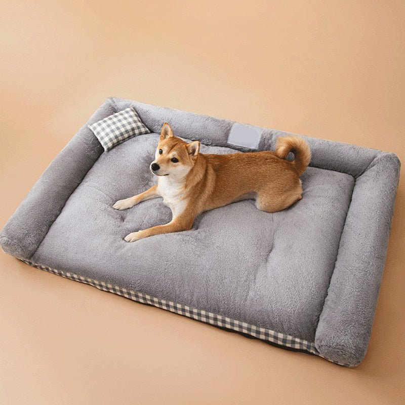 Rectangle Dog Sofa Bed With Pillow-Wiggleez-Grey-M 12.5kg-Wiggleez