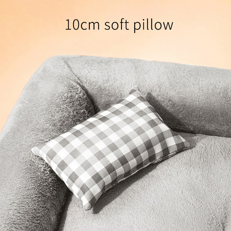 Rectangle Dog Sofa Bed With Pillow-Wiggleez-Grey-M 12.5kg-Wiggleez