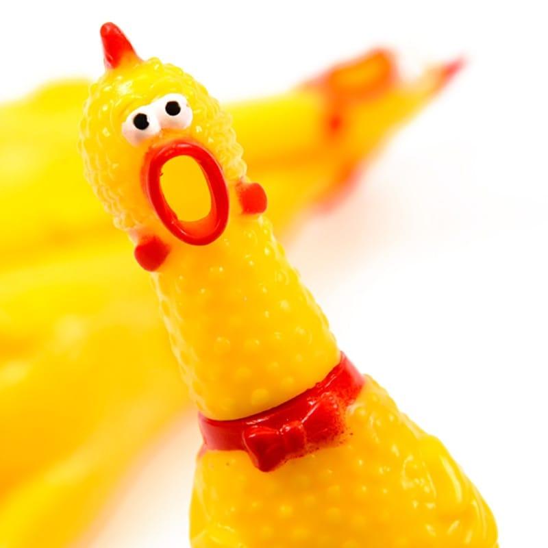 Screaming Chicken Squeeze Sound Dog Toy-Wiggleez-Yellow-Wiggleez