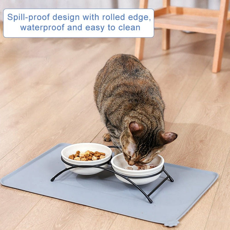 Silicone Dog Cat Non-Stick Waterproof Feeding Tray Mat-Dog Supplies-Wiggleez-Black-Wiggleez