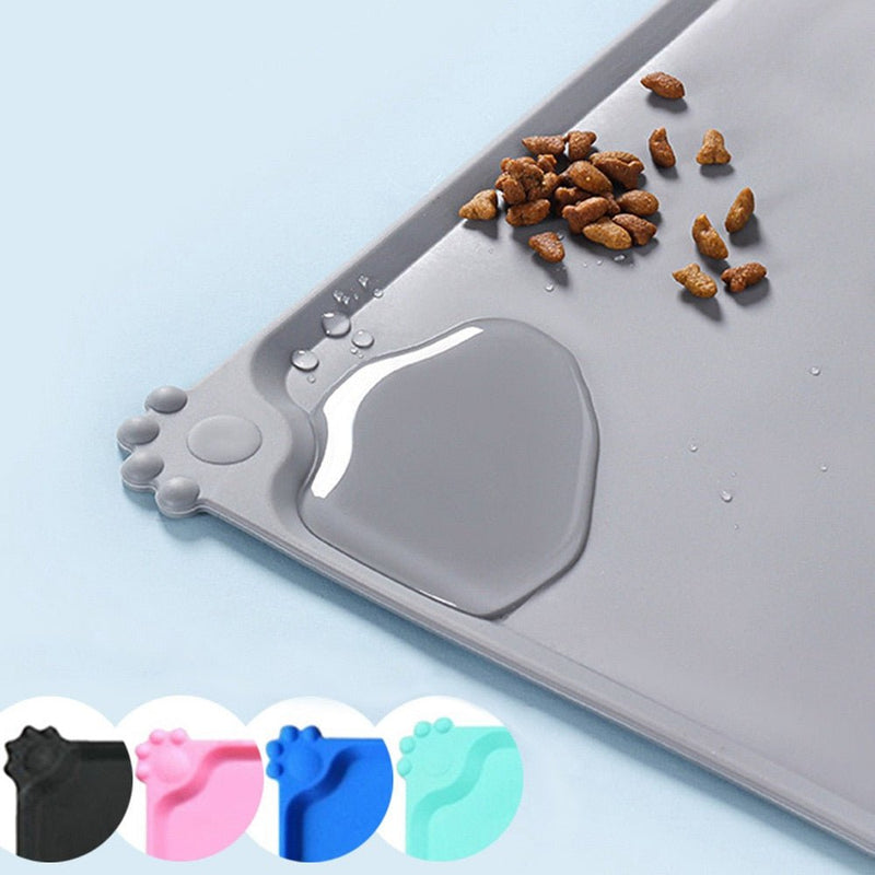 Silicone Dog Cat Non-Stick Waterproof Feeding Tray Mat-Dog Supplies-Wiggleez-Black-Wiggleez