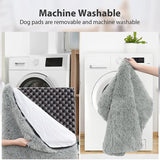 Soft Calming and Relaxing Ultra Plush Dog and Cat Bed-Wiggleez-Gray White-16 x 12 x 2 in-Wiggleez