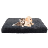 Soft Calming and Relaxing Ultra Plush Dog and Cat Bed-Wiggleez-Dark Gray-16 x 12 x 2 in-Wiggleez