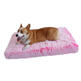 Soft Calming and Relaxing Ultra Plush Dog and Cat Bed-Wiggleez-Pink-16 x 12 x 2 in-Wiggleez