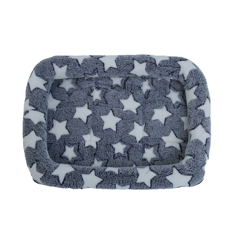 Soft Plush Square Calming Dog Cat Mat Bed-Wiggleez-Gray-S (45X35CM)-Wiggleez