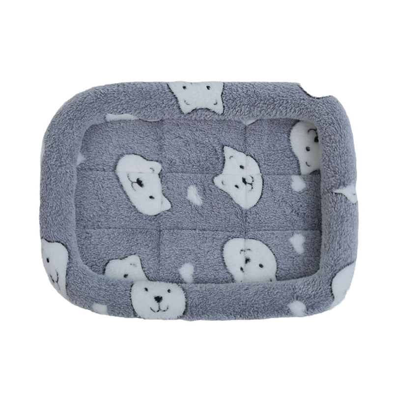 Soft Plush Square Calming Dog Cat Mat Bed-Wiggleez-Gray-S (45X35CM)-Wiggleez