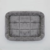 Soft Plush Square Calming Dog Cat Mat Bed-Wiggleez-Gray-S (45X35CM)-Wiggleez