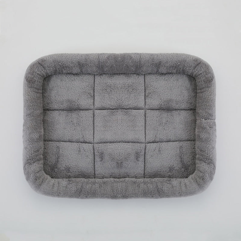 Soft Plush Square Calming Dog Cat Mat Bed-Wiggleez-Gray-S (45X35CM)-Wiggleez