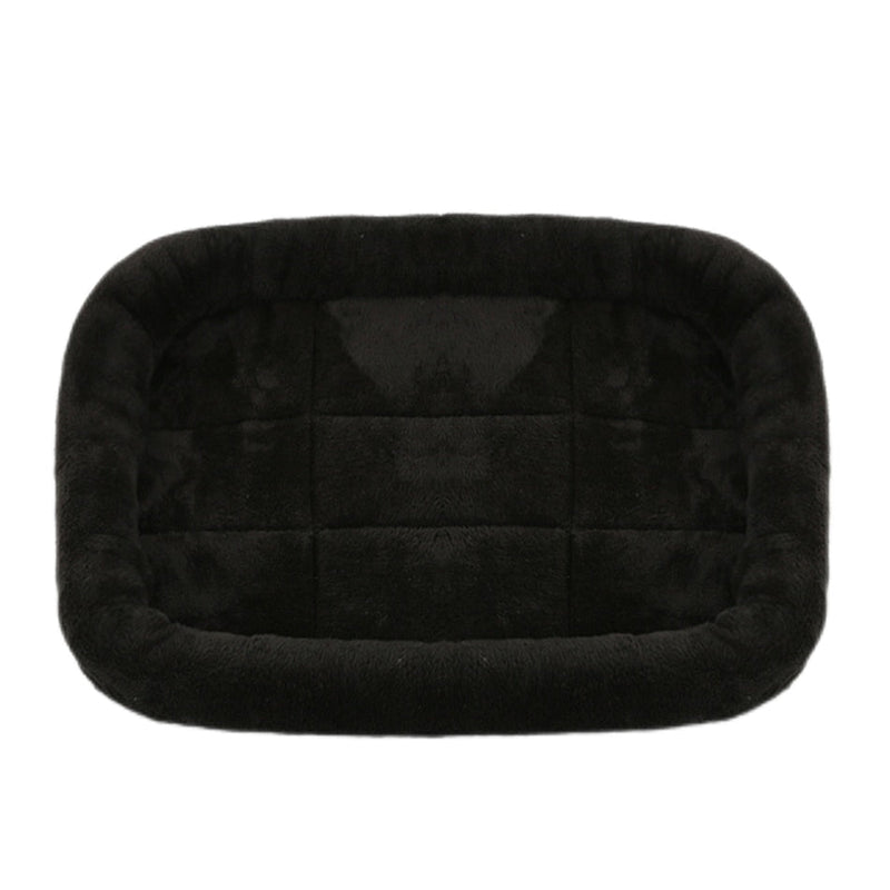 Soft Plush Square Calming Dog Cat Mat Bed-Wiggleez-Black-S (45X35CM)-Wiggleez