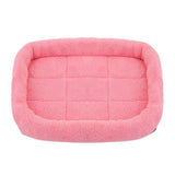 Soft Plush Square Calming Dog Cat Mat Bed-Wiggleez-Dark Pink-S (45X35CM)-Wiggleez