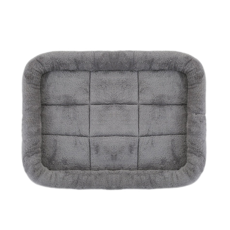 Soft Plush Square Calming Dog Cat Mat Bed-Wiggleez-Gray-S (45X35CM)-Wiggleez