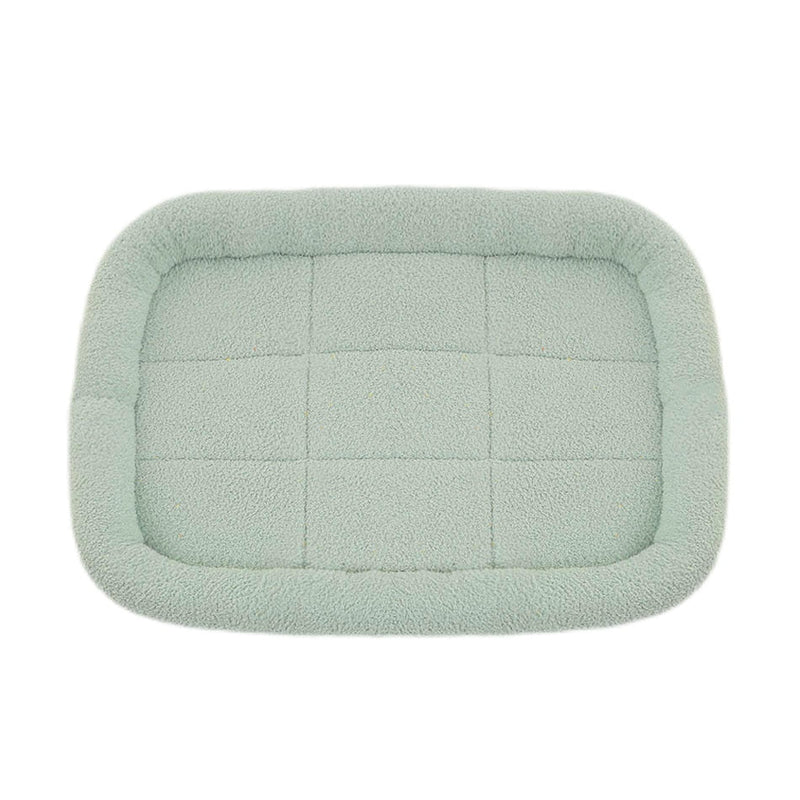 Soft Plush Square Calming Dog Cat Mat Bed-Wiggleez-Green-S (45X35CM)-Wiggleez