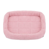 Soft Plush Square Calming Dog Cat Mat Bed-Wiggleez-Light Pink-S (45X35CM)-Wiggleez