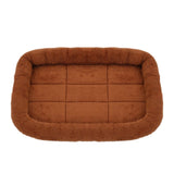 Soft Plush Square Calming Dog Cat Mat Bed-Wiggleez-Maroon-S (45X35CM)-Wiggleez
