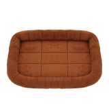 Soft Plush Square Calming Dog Cat Mat Bed-Wiggleez-Maroon-S (45X35CM)-Wiggleez