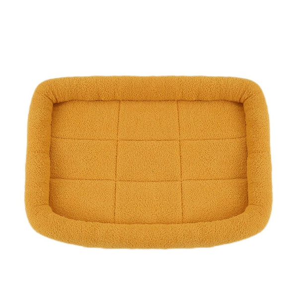 Soft Plush Square Calming Dog Cat Mat Bed-Wiggleez-Orange-S (45X35CM)-Wiggleez
