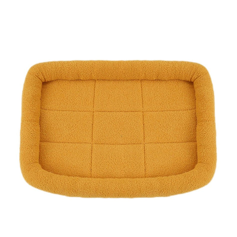 Soft Plush Square Calming Dog Cat Mat Bed-Wiggleez-Orange-S (45X35CM)-Wiggleez
