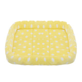 Soft Plush Square Calming Dog Cat Mat Bed-Wiggleez-Yellow-S (45X35CM)-Wiggleez