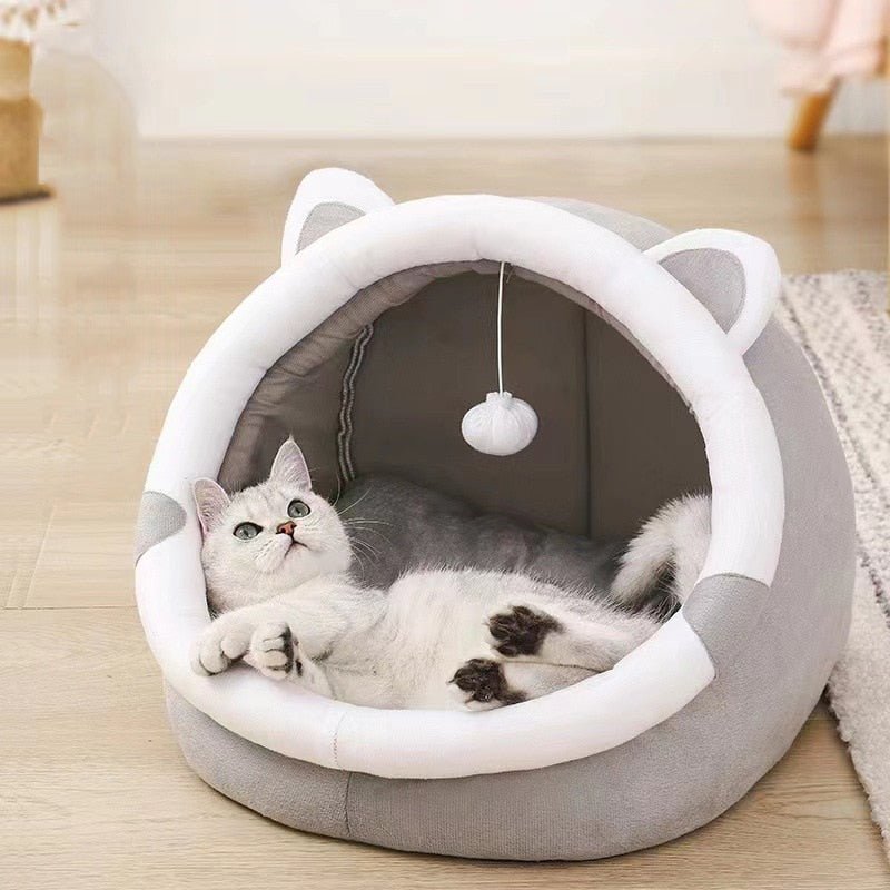 Soft Warm Cozy Cat Round Bed Basket-Wiggleez-Pink-S (12 x 12 x 11 in)-Wiggleez