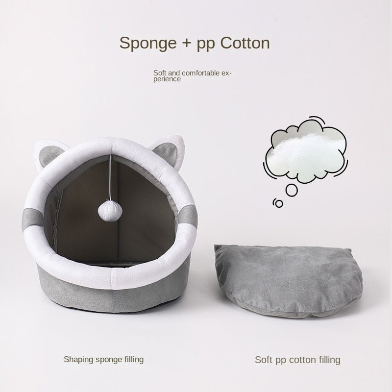 Soft Warm Cozy Cat Round Bed Basket-Wiggleez-Pink-S (12 x 12 x 11 in)-Wiggleez