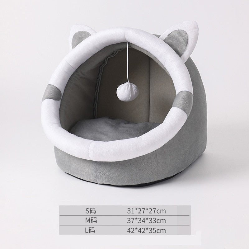 Soft Warm Cozy Cat Round Bed Basket-Wiggleez-Pink-S (12 x 12 x 11 in)-Wiggleez
