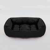 Soft Warm Cozy Square Plush Dog Sofa Bed-Wiggleez-Black-S (19 x 16 x 5 in)-Wiggleez