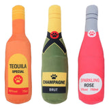 Squeaky Beer Bottle Shape Squeaky Plush Toy-Wiggleez-Orange-Wiggleez