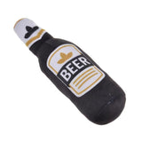 Squeaky Beer Bottle Shape Squeaky Plush Toy-Wiggleez-Gray-Wiggleez