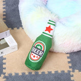 Squeaky Beer Bottle Shape Squeaky Plush Toy-Wiggleez-Green-Wiggleez