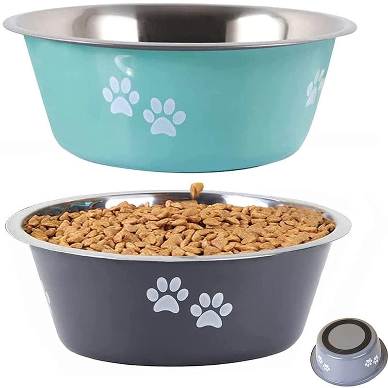 Stainless Steel Food Bowl-Wiggleez-Gray-400 ml-Wiggleez