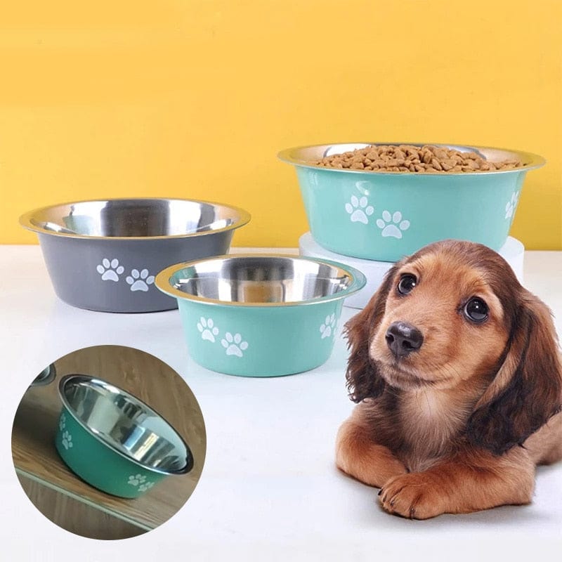 Stainless Steel Food Bowl-Wiggleez-Gray-400 ml-Wiggleez