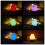 Super Cute Silicone Kitty 7 Touch Color Night Bedroom Lamp-Cat Baby 7 Touch Color-Wiggleez-Lovely Cat-Wiggleez