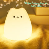 Super Cute Silicone Kitty 7 Touch Color Night Bedroom Lamp-Cat Baby 7 Touch Color-Wiggleez-Smile Cat-Wiggleez