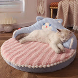 Super Soft Dog and Cat Padded Cushion Bed-Wiggleez-Blue Pink-20 x 20 x 9 In-Wiggleez