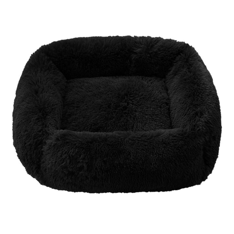 Super Soft Square Anti Anxiety Dog Bed-Wiggleez-Black-S 22 x 18 in-Wiggleez