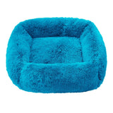 Super Soft Square Anti Anxiety Dog Bed-Wiggleez-Blue-S 22 x 18 in-Wiggleez