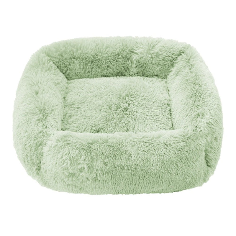 Super Soft Square Anti Anxiety Dog Bed-Wiggleez-Light green-S 22 x 18 in-Wiggleez