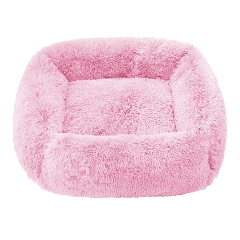 Super Soft Square Anti Anxiety Dog Bed-Wiggleez-Light pink-S 22 x 18 in-Wiggleez