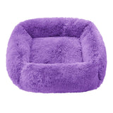 Super Soft Square Anti Anxiety Dog Bed-Wiggleez-Purple-S 22 x 18 in-Wiggleez