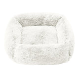 Super Soft Square Anti Anxiety Dog Bed-Wiggleez-White-S 22 x 18 in-Wiggleez