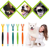 Three-Head Multi-angle Pet Toothbrush-Wiggleez-Light Green-Wiggleez